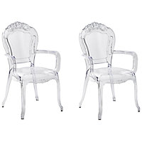 Set of 2 Accent Chairs Acrylic Transparent VERMONT II