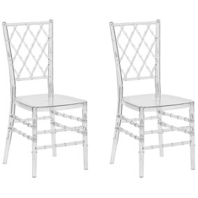 Set of 2 Accent Chairs Transparent CLARION