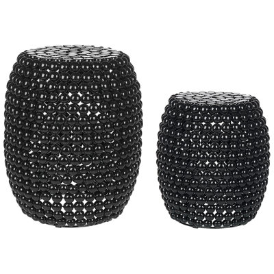 Set of 2 Accent Side Tables Black UHANA