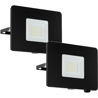 Set of 2 Adjustable 30W IP65 Outdoor Black LED Flood Lights for Your Porch