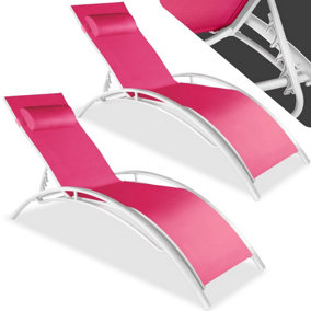 Set of 2 Alina sun loungers - pink