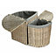 Set of 2 Antique Wash Corner Linen Basket with Grey Sage Lining