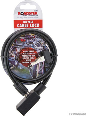 set of 2 Armoured Steel Cable Lock Security with 2 Keys Motorcycle Bike 8MM X 550MM