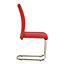 Set of 2 Athena Dining Chairs PU Leather, Chrome Cantilever Frame, Plastic Floor Protectors, Easy Assembly (Pillar Red)