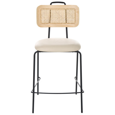 Set of 2 Bar Chairs ADEL Light Beige