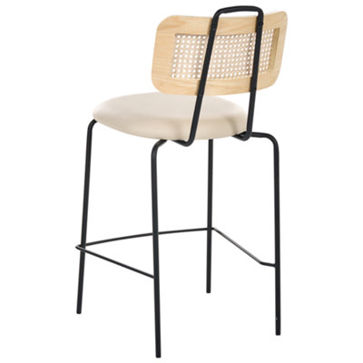 Set of 2 Bar Chairs ADEL Light Beige