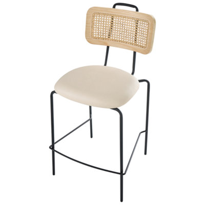 Set of 2 Bar Chairs ADEL Light Beige