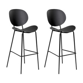 Set of 2 Bar Chairs Black SHONTO