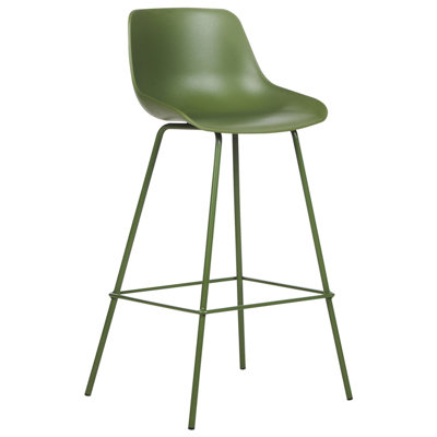 Set of 2 Bar Chairs Green EMMET