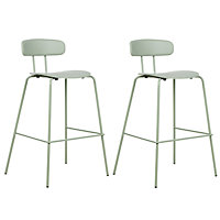 Set of 2 Bar Chairs Light Green SIBLEY