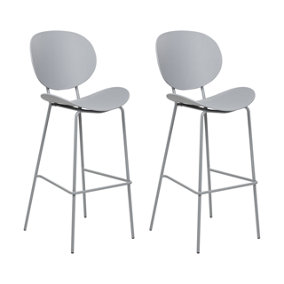 Set of 2 Bar Chairs Light Grey SHONTO