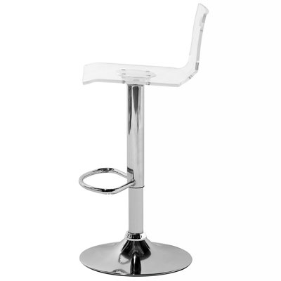 Set of 2 Bar Chairs MALTA Swivel Transparent