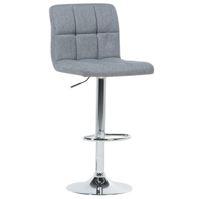 Set of 2 Bar Chairs MARION Swivel Light Grey