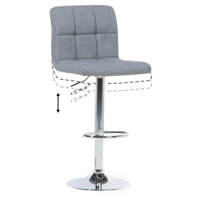 Set of 2 Bar Chairs MARION Swivel Light Grey