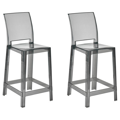 Set of 2 Bar Chairs WELLINGTON Black
