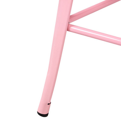 Set of 2 Bar Stools CABRILLO Metal Pink