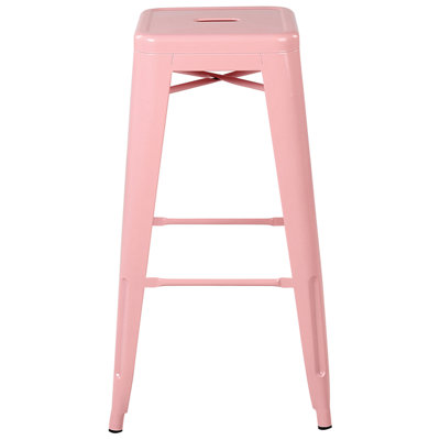 Set of 2 Bar Stools CABRILLO Metal Pink