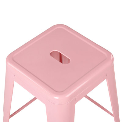 Set of 2 Bar Stools CABRILLO Metal Pink