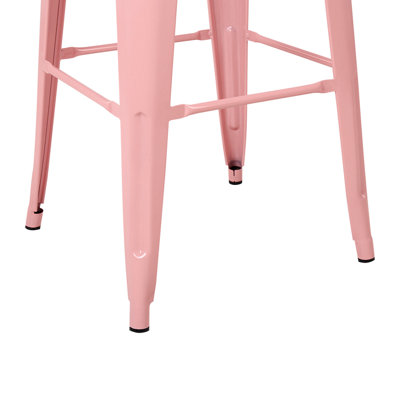 Set of 2 Bar Stools CABRILLO Metal Pink