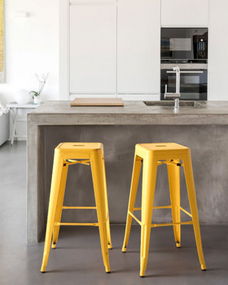 Yellow Metal Bar Stoolsnull