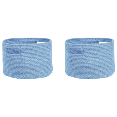 Set of 2 Baskets CHINIOT Cotton Light Blue