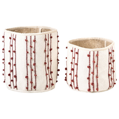 Set of 2 Baskets KHEL Cotton Beige