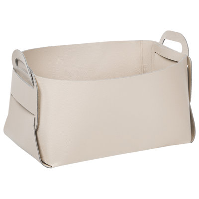 Set of 2 Baskets NUZI Faux Leather Beige