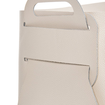 Set of 2 Baskets NUZI Faux Leather Beige