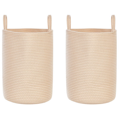 Set of 2 Baskets SARYK Cotton Light Beige