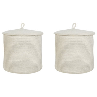 Set of 2 Baskets SILOPI Cotton Off-White