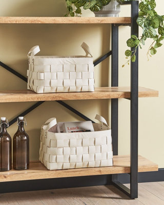 Set of 2 Baskets SIPPAR Faux Leather Beige