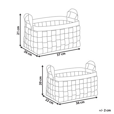 Set of 2 Baskets SIPPAR Faux Leather Beige