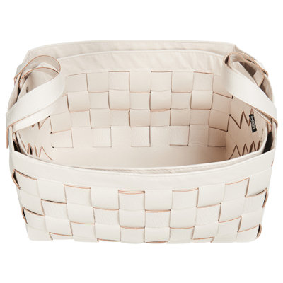 Set of 2 Baskets SIPPAR Faux Leather Beige