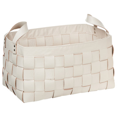 Set of 2 Baskets SIPPAR Faux Leather Beige