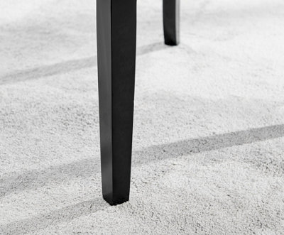 Set of 2 Belgravia Blue Deep Padded Soft Velvet Black Powder Coated Leg Chrome Knockerback Dining Chairs