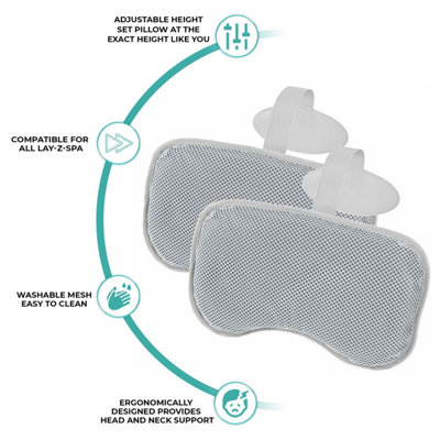 Set of 2 Bestway Lay-Z-Spa Padded Pillow Neck and Head Support for Hot Tub
