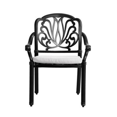 Black cast aluminum patio shop chairs