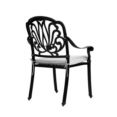 Black cast aluminum patio shop chairs