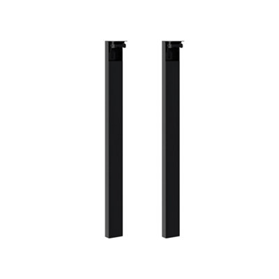 Set of 2 Black Coated Folding Metal Table Legs 73cm H