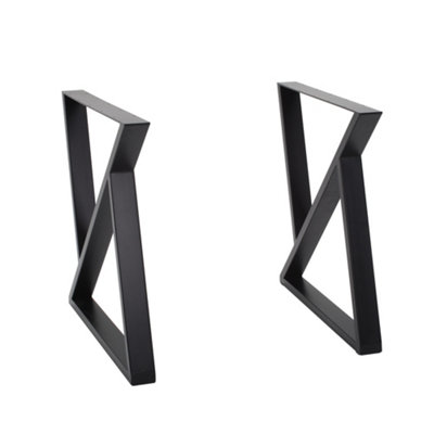 Set of 2 Black Industrial Metal Furniture Legs Table Legs for DIY Coffee Dining Table
