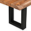 Set of 2 Black Industrial Rectangular Metal Table Legs Furniture Legs Feet W 50 cm x H 71 cm