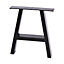Set of 2 Black Industrial Trapezoid Metal Table Legs Furniture Legs W 35 x H 40 cm
