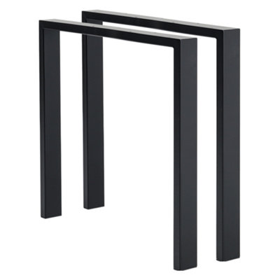 Set of 2 Black Rectangular Metal Furniture Legs Table Legs L 70 cm x H 71 cm Price Comparisons | Compare The Build