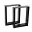 Set of 2 Black Rectangular Metal Table Legs Furniture Legs Feet for DIY Table Cabinet Chair Bench H 71 cm