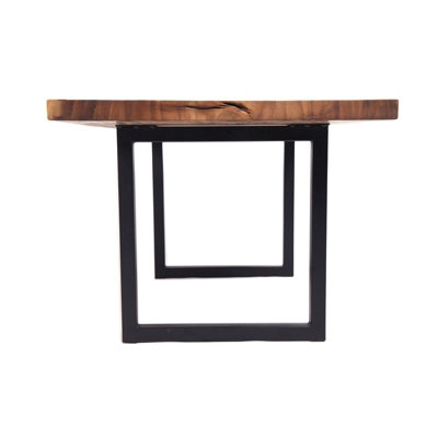 Set of 2 Black Square Metal Furniture Legs Industrial Table Legs for DIY Coffee Table Dining Table Bench H 71 cm x L 70 cm