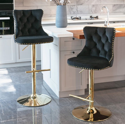 Black velvet deals swivel bar stools