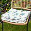 Set of 2 Blue Floral Print Outdoor Garden Furniture Box Cushions