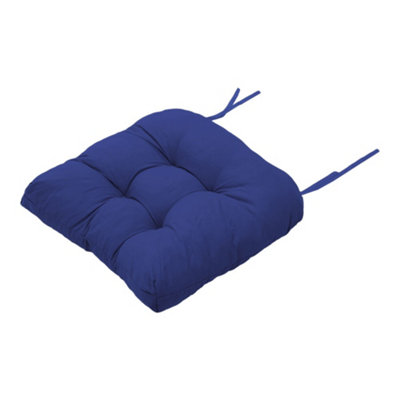 Set of 2 Blue Outdoor Garden Chair Seat Pad Cushions