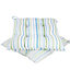 Set of 2 Blue Striped Outdoor Garden Seat Pad Cushions