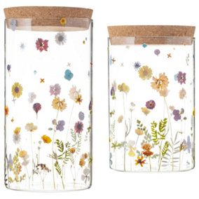 Set of 2 Botanics Glass Storage Jars Medium & Large